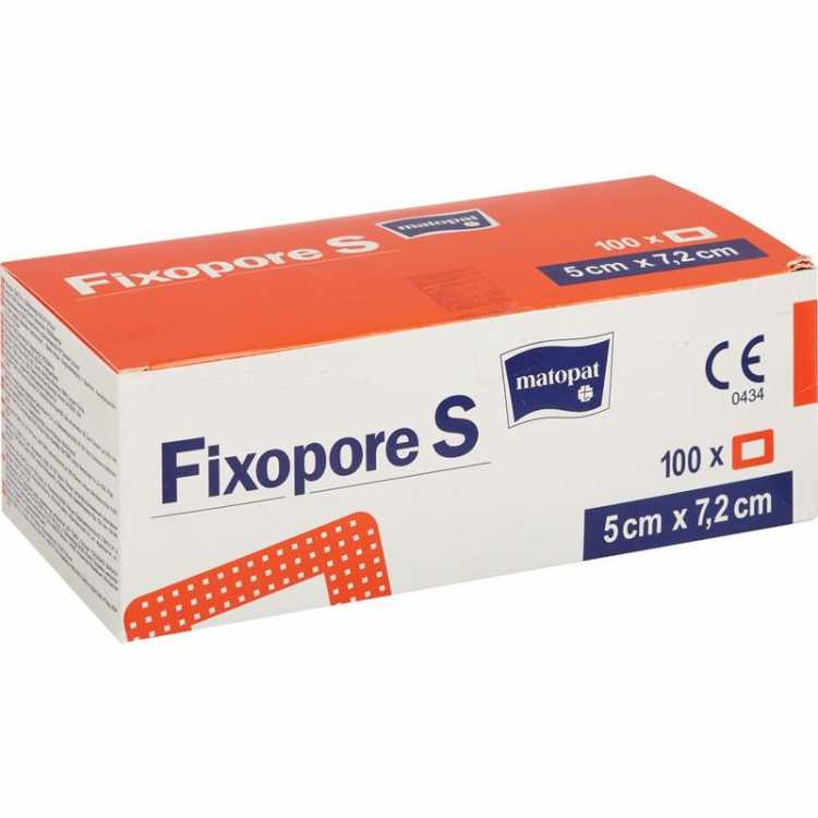 Стерильная повязка с впитывающей подушкой 5x7,2 см МАТОРАТ Fixopore S, упаковка 100 штук 