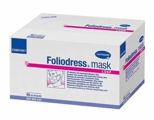 Foliodress mask Comfort loop маски на резинках /голубые/; 50 шт.