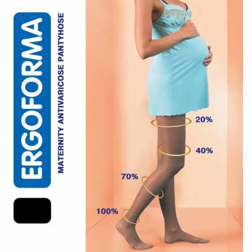 Эргоформа / Ergoforma - компрессионные колготки для беременных (1 класс, 18-22 мм. рт. ст.), №5, чёрный цвет