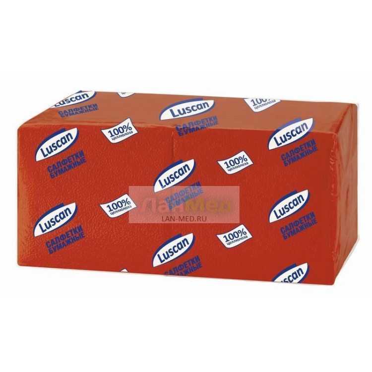 Салфетки бумажные оранжевые 1-слойные Luscan Profi Pack 24х24 см, 400 штук в упаковке