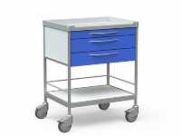 Столик медицинский процедурный с 2 полками и 3 выдвижными ящиками на колесах бт-стн3-338 салатовый