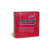 Салфетки бумажные красные 3-слойные Aster Creative 24x24 см, 20 штук в упаковке