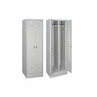 Шкаф двухсекционный локер металлический для одежды серый разборный шрк 22-600 (60*49*185)