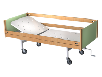 Кровать медицинская функциональная двухсекционная кф0-01-мск с винтовой регулировкой на колесах спинки-дерево ложе-метал код мск-6101