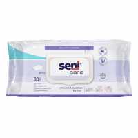 Seni Care - влажные салфетки с витамином Е и аллантоином в упаковке с клапаном, 80 шт.