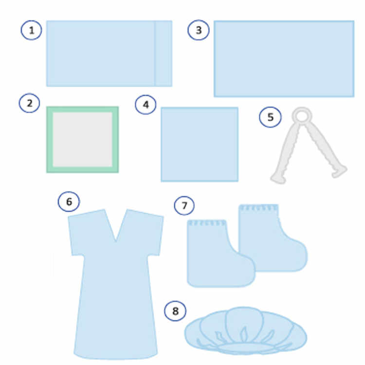 Комплект одежды и белья акушерского КОБА-13 (стерильный)
