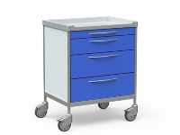 Столик медицинский процедурный с полкой и 4 выдвижными ящиками на колесах бт-стна-366 салатовый
