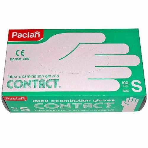 Paclan Contact / Паклан Контакт – латексные перчатки, 100 шт, S