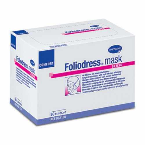 Foliodress mask comfort senso / Фолиодрес мэск комфорт сэнсо - маска на лицо из нетканого материала для чувствительной кожи, 50 шт, зеленая