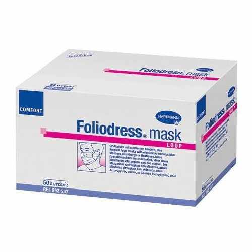 Foliodress mask comfort loop / Фолиодрес мэск комфорт луп - маска на лицо из нетканого материала на резинке, 50 шт, голубая