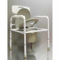 Кресло-туалет стальное с пластиковой спинкой, складное AMCB6806
