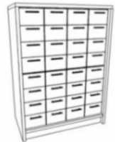 Шкаф для медикаментов 32 ящика 2 двери (1040*380*1910) ша02-02 белый