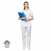 Блуза медицинская женская м16-БЛ короткий рукав белая (размер 48-50, рост 170-176)