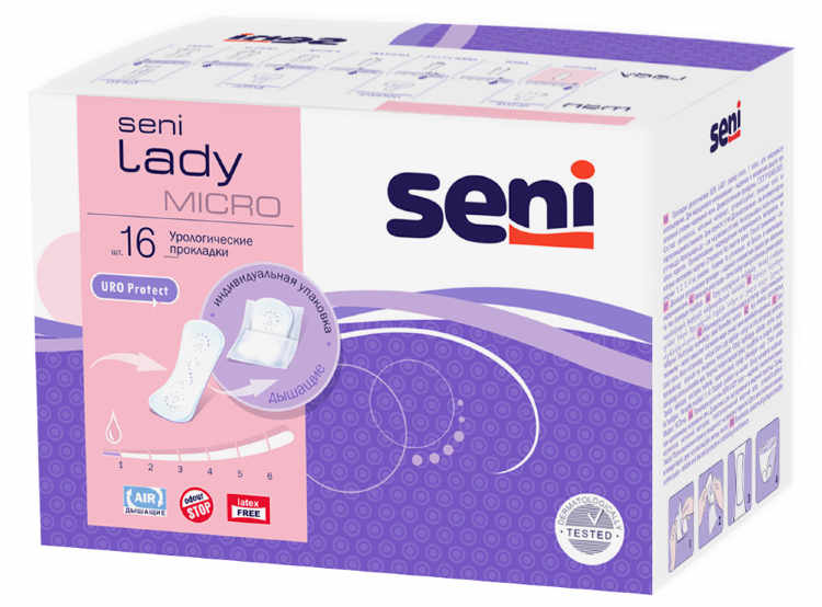 Урологические прокладки seni lady micro 16 шт.