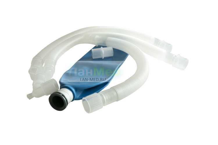 Контур дыхательный анестезиологический для взрослых 180 cм. (для анестезии: 2 прямых адаптера 22M-22F, Y-образный адаптер 22M/15F-22M, Угловой адаптер (22M/15F-15M) с портом «Luer-lock» с винтовой герметичной заглушкой, мешок 2 л. ), VA-4512-03