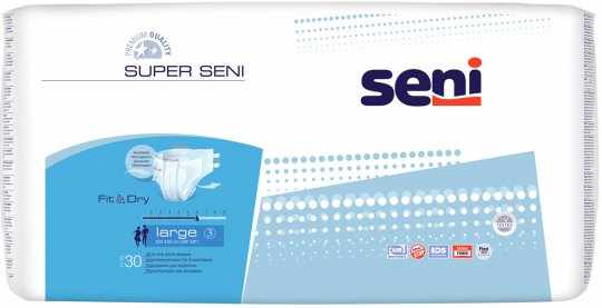 Подгузники для взрослых "SUPER SENI" Large по 30 шт.