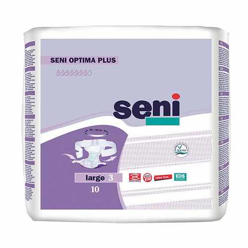Seni Optima Plus / Сени Оптима Плюс - подгузники для взрослых с поясом, размер L, 10 шт.