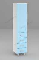 Шкаф для документов с глухой дверью и выдвижными ящиками (400*382*1860) шк14-07 мдф