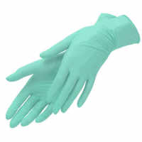 Перчатки нитриловые текстурированные на пальцах Q, S, зеленые, 4,0 г, 50 пар в упаковке
