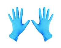 Нитровиниловые перчатки размер M неопудренные гладкие голубые BENOVY (Nitrovinyl)