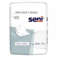 Seni Soft Basic / Сени Софт Бейсик - одноразовые впитывающие пелёнки, размер 60x60 см, 10 шт.