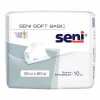 Seni Soft Basic / Сени Софт Бейсик - одноразовые впитывающие пелёнки, размер 40x60 см, 10 шт.