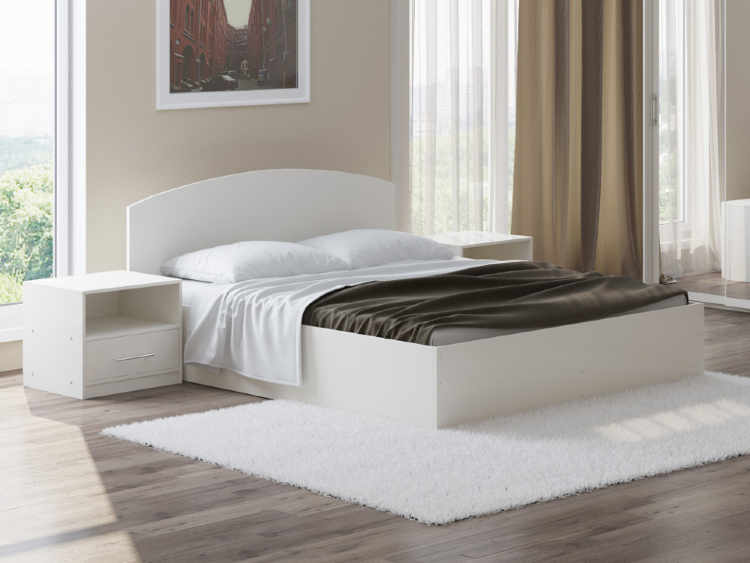 Кровать с подъемным механизмом этюд (белый)