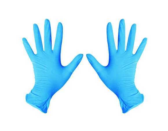 Нитровиниловые перчатки размер S неопудренные гладкие голубые BENOVY (Nitrovinyl)