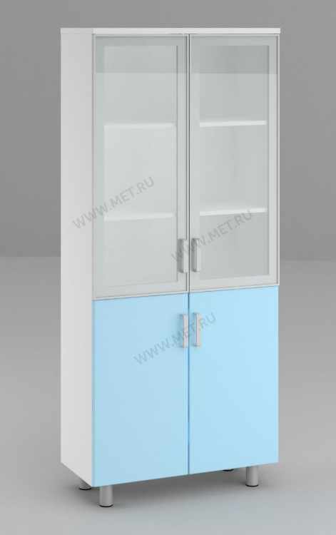 Шкаф для документов с витриной и дверцами из мдф (800*382*1860) шк13-01 мдф