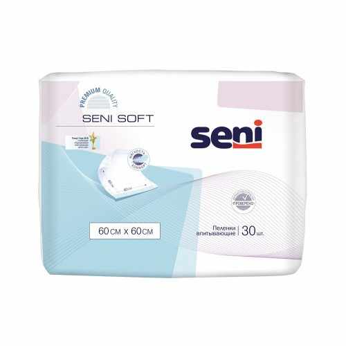 Seni Soft / Сени Софт - одноразовые впитывающие пелёнки, размер 60x60 см, 30 шт.