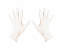 Перчатки нитриловые текстурированные на пальцах, XS, белые, 3,5 г, 50 пар в упаковке