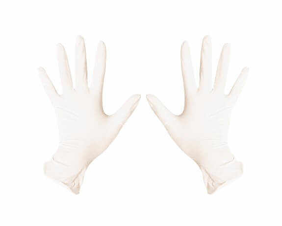 Перчатки нитриловые текстурированные на пальцах, S, белые, 3,5 г, 50 пар в упаковке