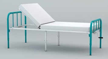 Кровать медицинская функциональная 2х секционная с металлической рейкой кфр-2в