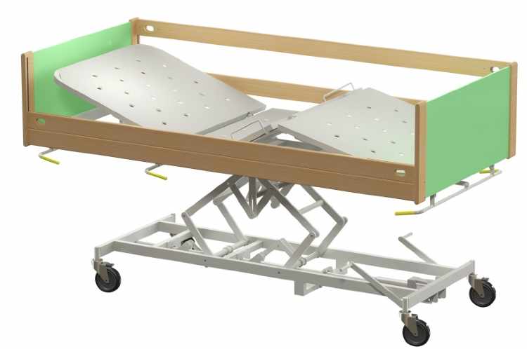 Кровать медицинская функциональная трехсекционная кмфт145-мск регулировкой высоты на гидроприводе