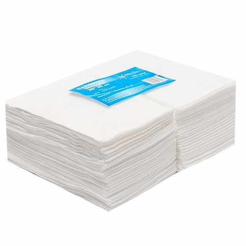 Салфетки одноразовые спанлейс (плотность - 40 г/м2) белые, размер 30х20 см, 100шт/упак.