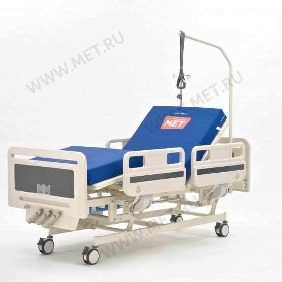 Функциональная медицинская кровать лего м4 с механическими регулировками металлического ложа и пластиковыми боковыми ограждениями