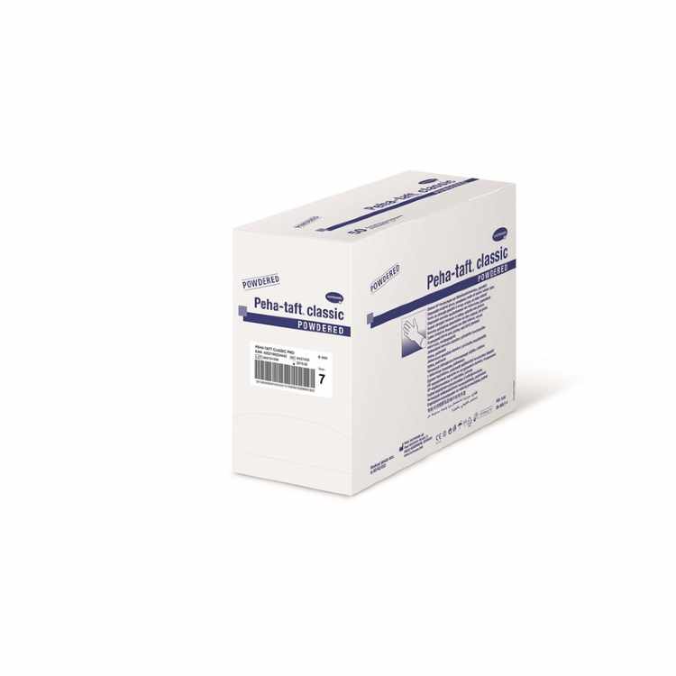 Перчатки медицинские хирургические латексные стерильные PEHA-TAFT Classic опудренные ПАФ, размер 7,5 (50 пар в упаковке)