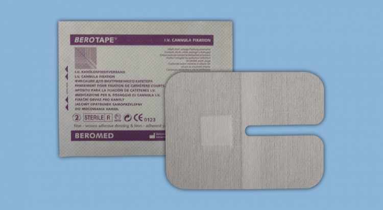 Berotape - пластырь для фиксации катетера 8x6cм, 50шт/уп.