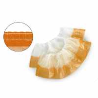 Бахилы одноразовые полиэтиленовые двухслойные текстурированные 4г бело-оранжевый (50 пар в упаковке)
