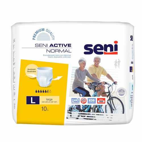 Seni Active Normal / Сени Актив Нормал - впитывающие трусы для взрослых, размер L, 10 шт.