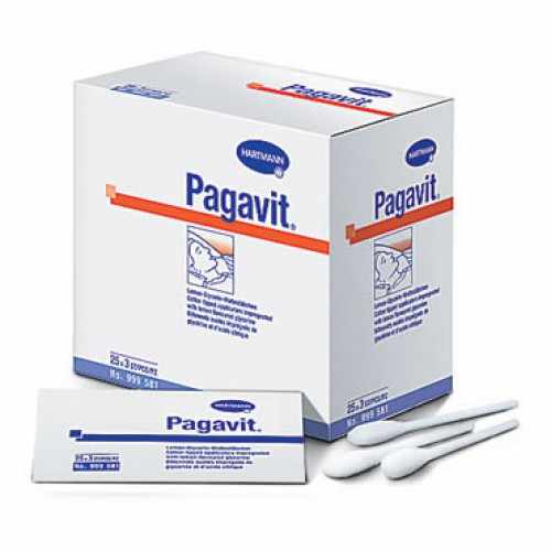Пагавит / Pagavit - палочки с ватной головкой, пропитанные глицерином, 25x3 шт.
